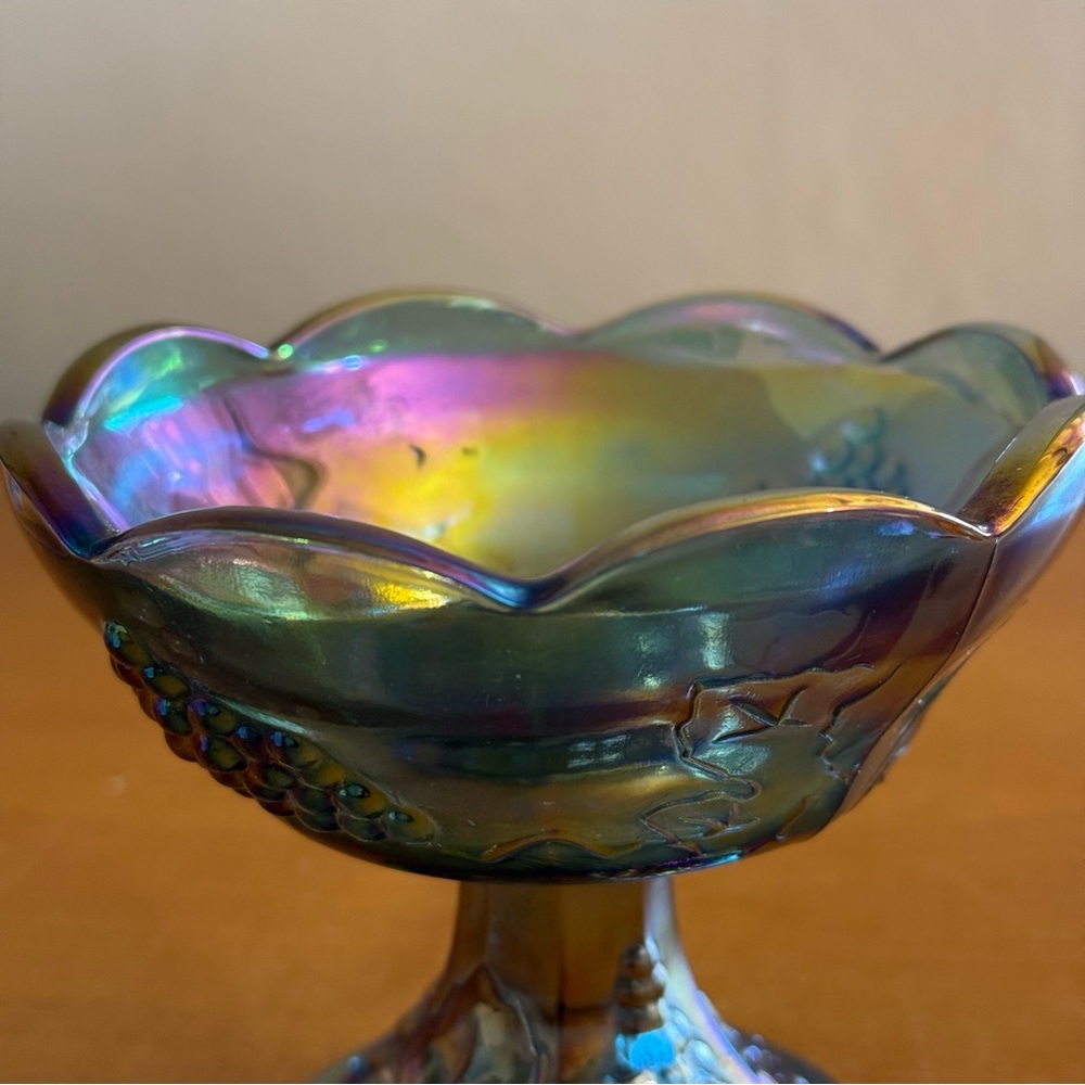 Iridescent Glass Compote‎ Dish - Picture 4 of 5
